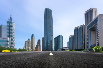 Fototapeta na wymiar Bridge,City scenery and modern architecture skyline by the Haihe River in Tianjin, China