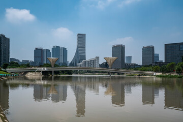 Fototapeta na wymiar Chengdu CBD modern architectural landscape