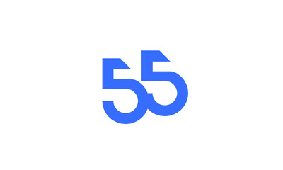 Fototapeta premium 55 New Number Unique Cut Modern Logo