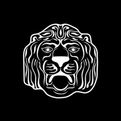 Graphic style vector illustration of lion's head
