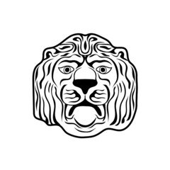 Graphic style vector illustration of lion's head