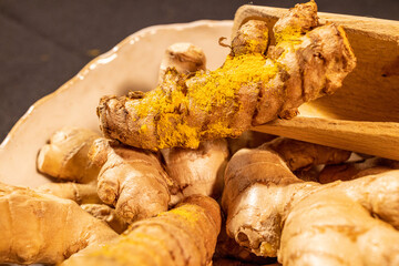 Ginger Roots on a dark background.