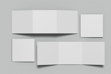 Square Tri Fold Mockup Blank - obrazy, fototapety, plakaty