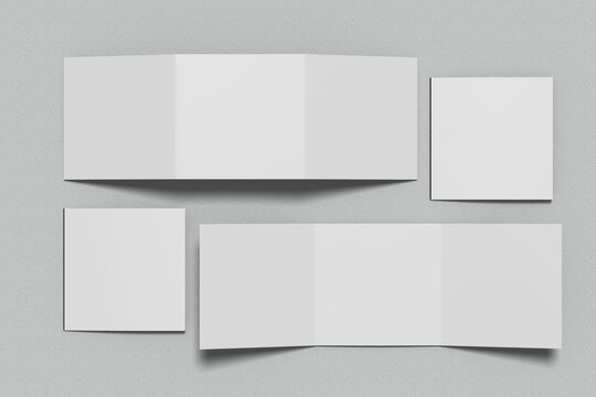 Square Tri Fold Mockup Blank