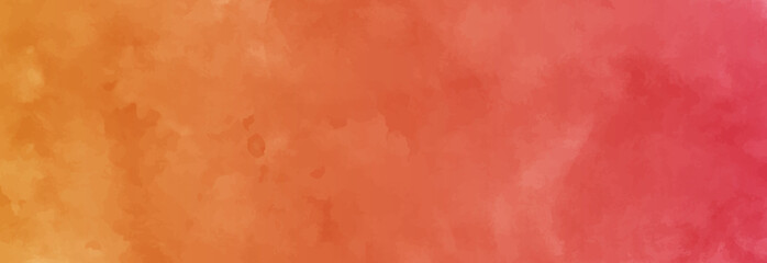 abstract watercolor vector background illustration. Realistic yellow and orange watercolor panoramic texture on a white background  vector illustration. 