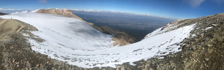 The glacier at the summit of the Iztaccíhuatl