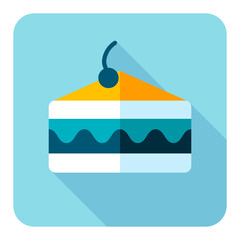 Piece of cake vector icon. Fast food sign