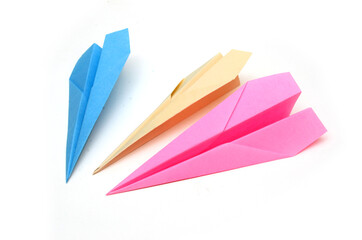 color paper airplane