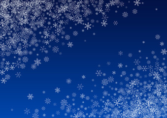 Obraz na płótnie Canvas Gray Snow Vector Blue Background. Falling