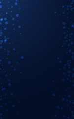 Silver Flake Vector Blue Background. Shiny Xmas