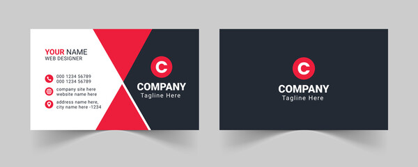 Red corporate business card template, Modern business card design template, Clean professional business card template, visiting card, business card template.