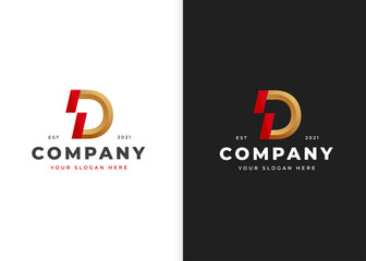 Letter D luxury logo design template. Vector illustrations