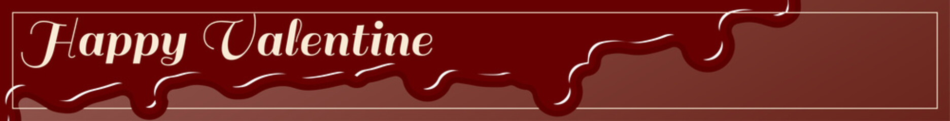 バレンタイン用バナー、垂れるチョコレートと茶色の背景 468x60