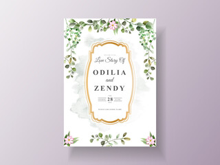 Elegant and beautiful floral wedding invitation card
