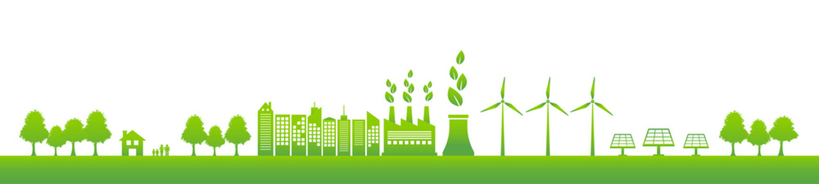 Banner for Sustainability development and Eco friendly for Green Industries Business concept, Vector illustration