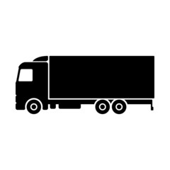 Truck icon. Black silhouette. Side view. Vector simple flat graphic illustration. The isolated object on a white background. Isolate.