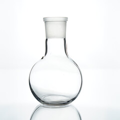 The glass bulb. Spherical flask. Chemical flask.  Glassware.
