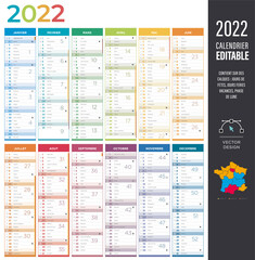 2022 French Calendar Template