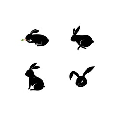 Obraz premium Rabbit Logo template vector icon illustration design