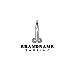 dentist tool logo cartoon icon design template black isolated vector illustration