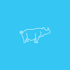 rhino logo vector template line art