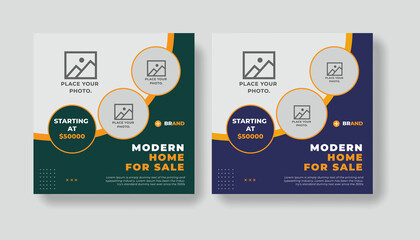 Fototapeta premium Real estate banner design for social media post.