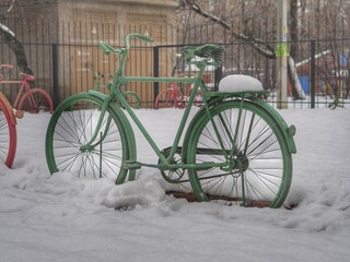 bicycle in the snow