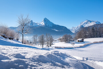 Fototapeta na wymiar Winter landscape, Berchtesgaden, Bavaria, Germany