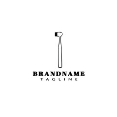 dentist tool logo cartoon icon design template black isolated vector illustration