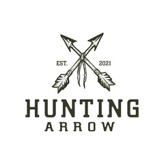 hunting logo with crossed arrow style
