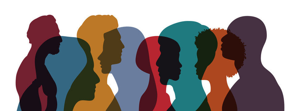 Group of citizens flat vector illustration and multicultural citizens