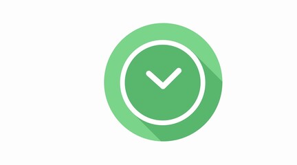 Green Time icon. Vector isolated flat editable icon of a clock