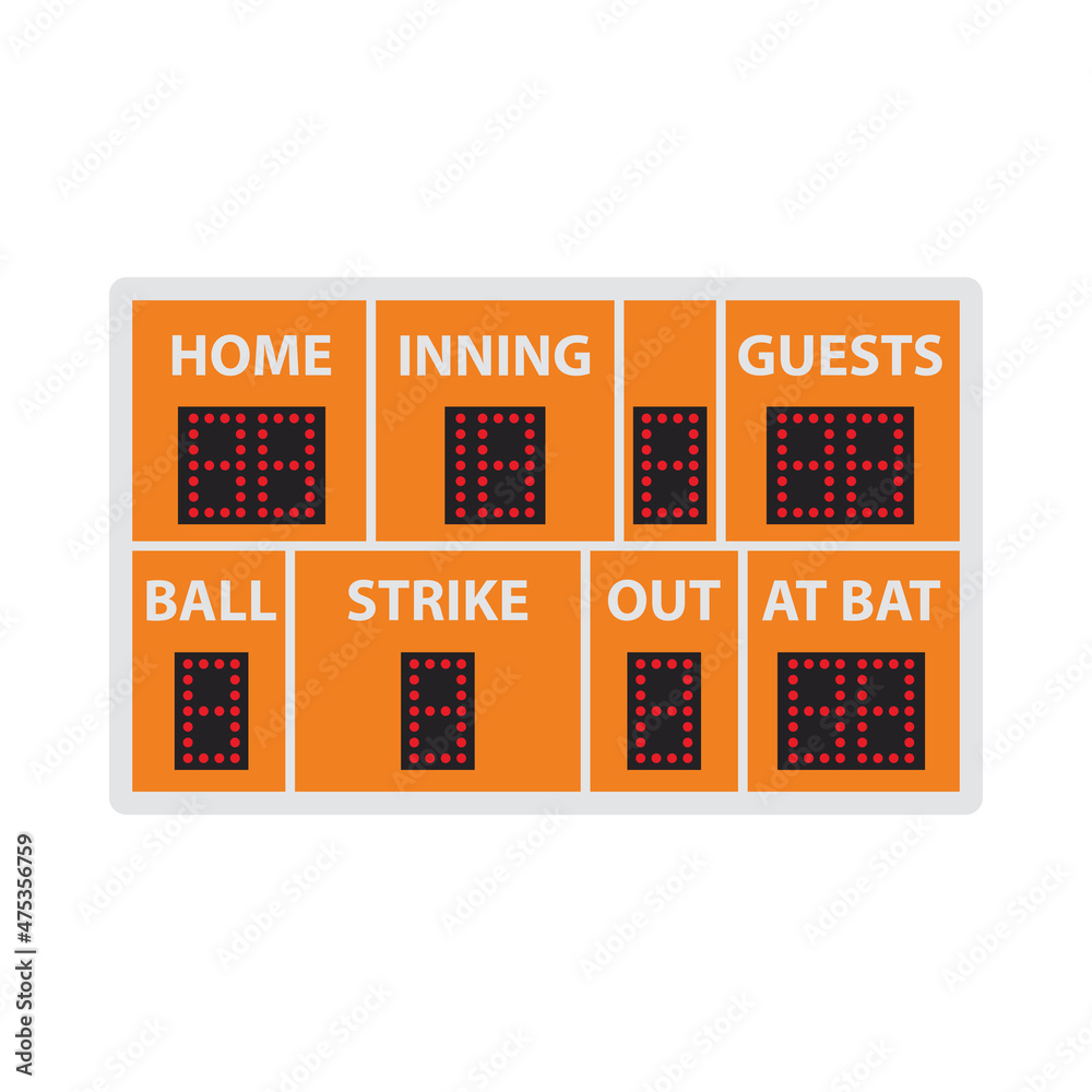 Sticker Baseball Scoreboard Icon