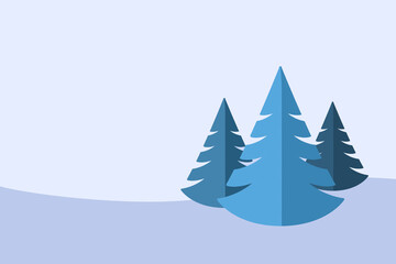 Obraz premium christmas illustration of trees minimalism in blue colors. for gift wrapping, fabric, wallpaper, design, layout, background.