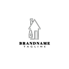 house logo cartoon icon design template black isolated illustration