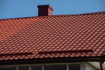 Roof metal sheets. Modern types of roofing materials