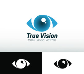 Obraz premium Vector minimalist logo design of an eye. Modern flat icon style illustration.
