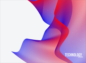 Abstract background technology with mixed red and blue lines copy space area