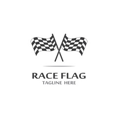 Race flag icon, simple design illustration vector template