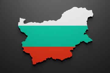 3d Bulgaria map and flag