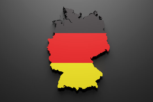 3d Germany map and flag