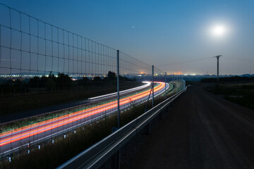 lights of cars with night. long exposure