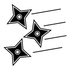 Ninja Shuriken Star Flat Icon Isolated On White Background
