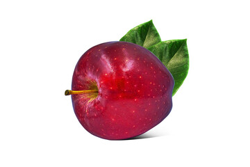 Red juicy apple. close-up. healthy eating isolated on white