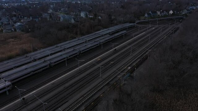 drone view of new jersey transit