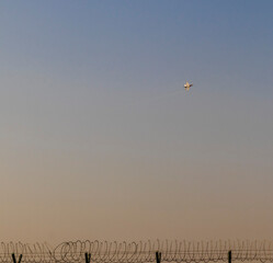 Military airplanes performing stunts in clear blue sky. Airshow