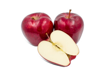 Fresh juicy apples isolated on white background