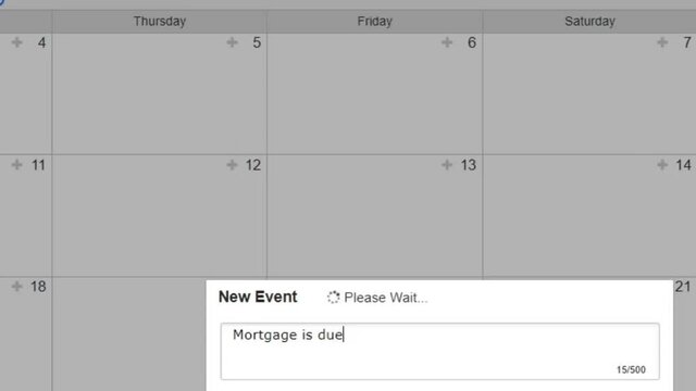 Creating a Scheduled Calendar Reminder of Mortgage Payment Deadline in To Do List. Create House or Condo Pay Due Date Schedule Prompt in Personal Organizer Datebook.