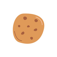 Hand drawn chocolate chip cookie. Vector illustration isolated