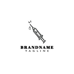 injection logo icon cartoon design template vector